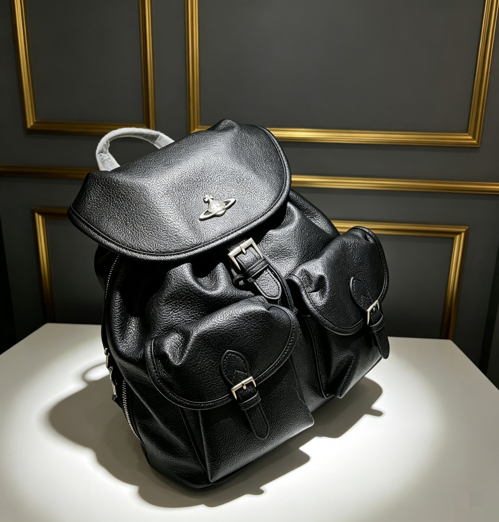 Vivienne Westwood オーブ リュックサック ブラック グレインレザー
