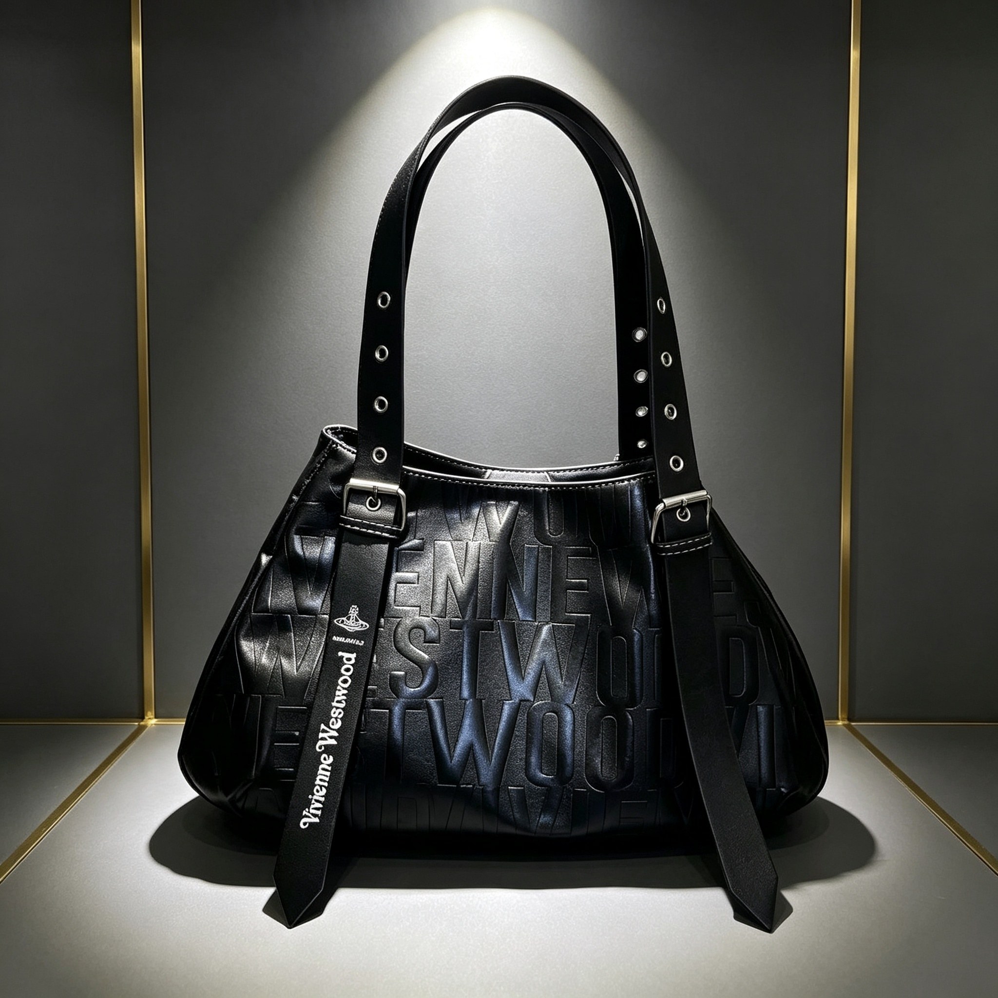 Vivienne Westwood ロゴエンボス トートバッグ ブラック