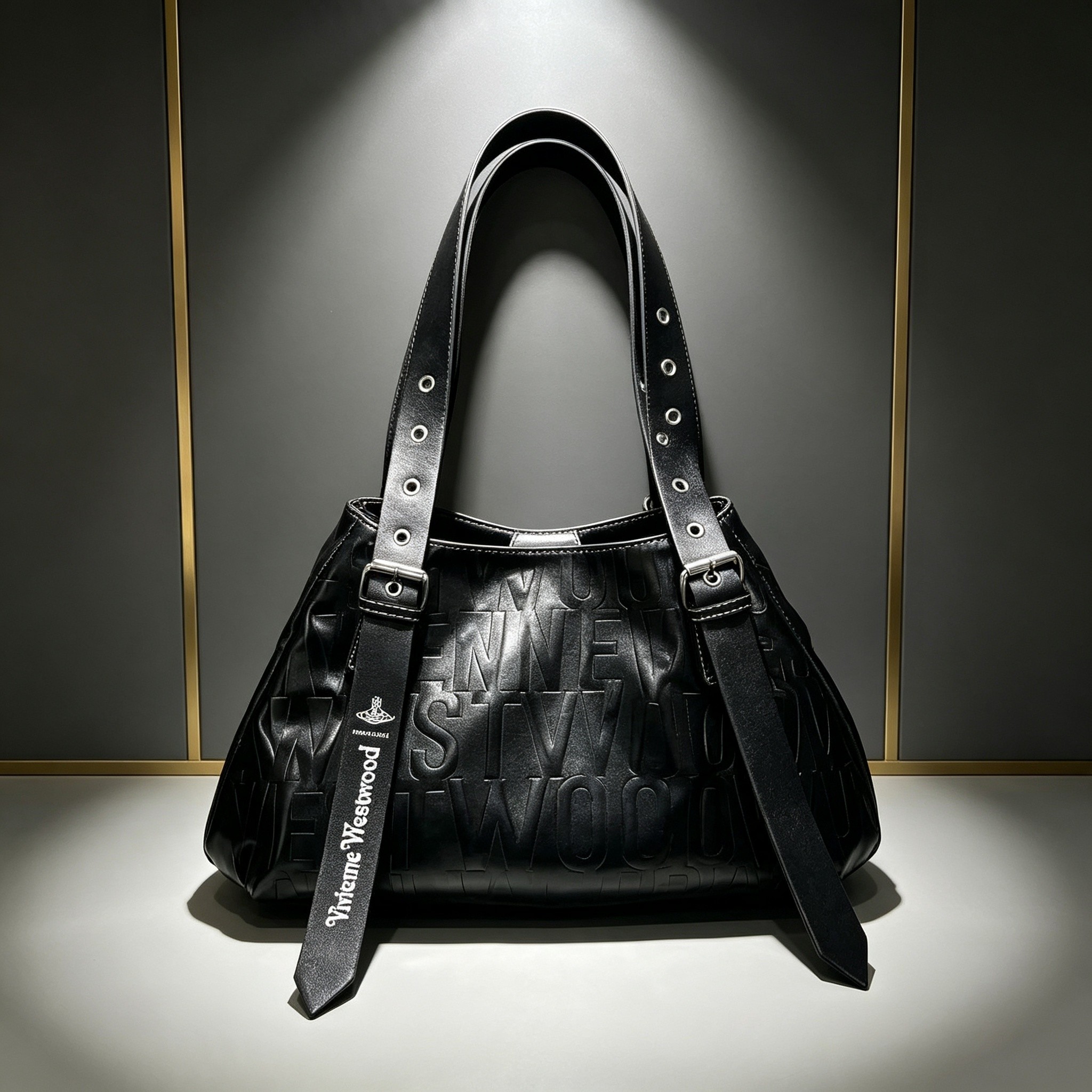 Vivienne Westwood ロゴエンボス トートバッグ ブラック