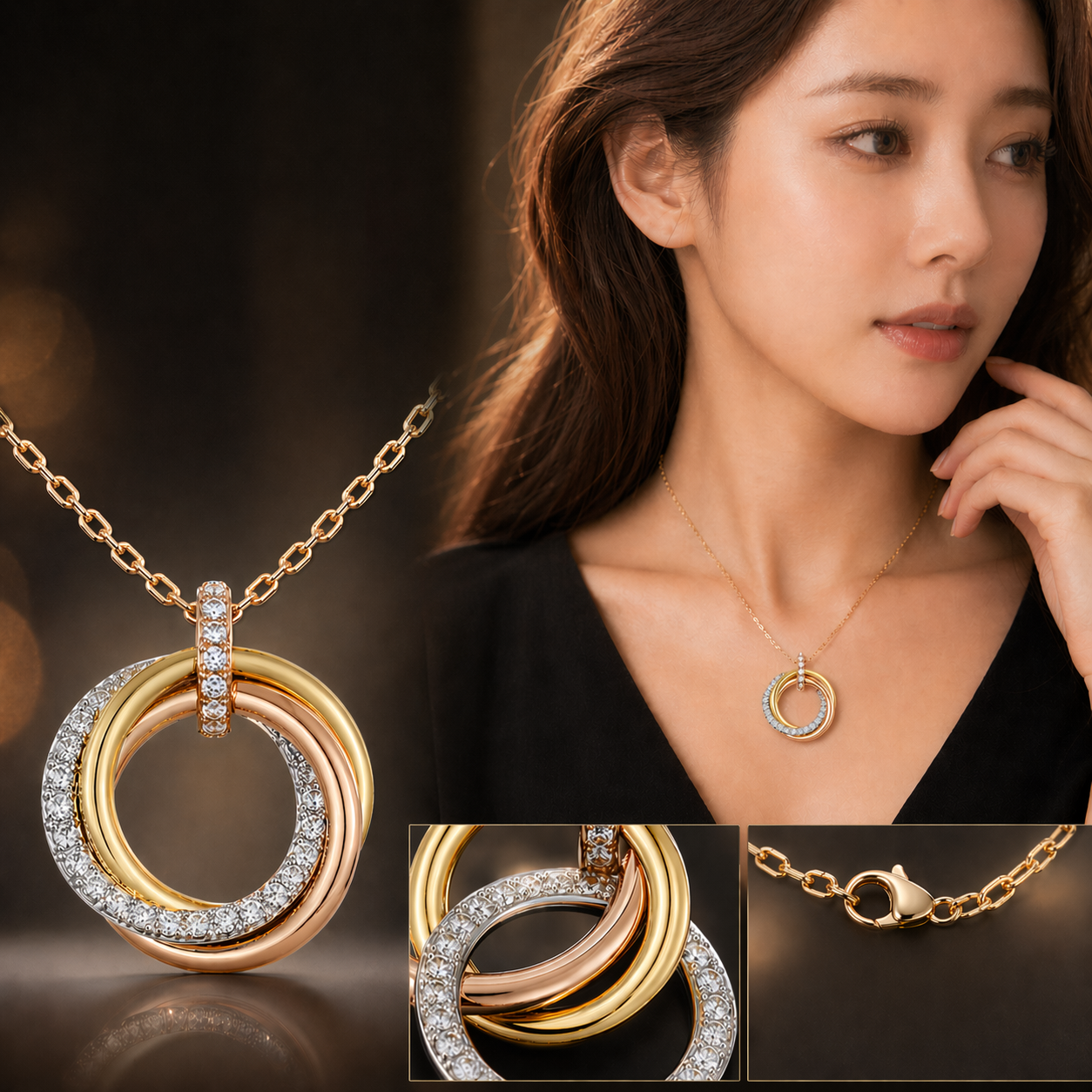 【国内発送/直営店】TRINITY NECKLACE トリニティ ネックレスB7224586