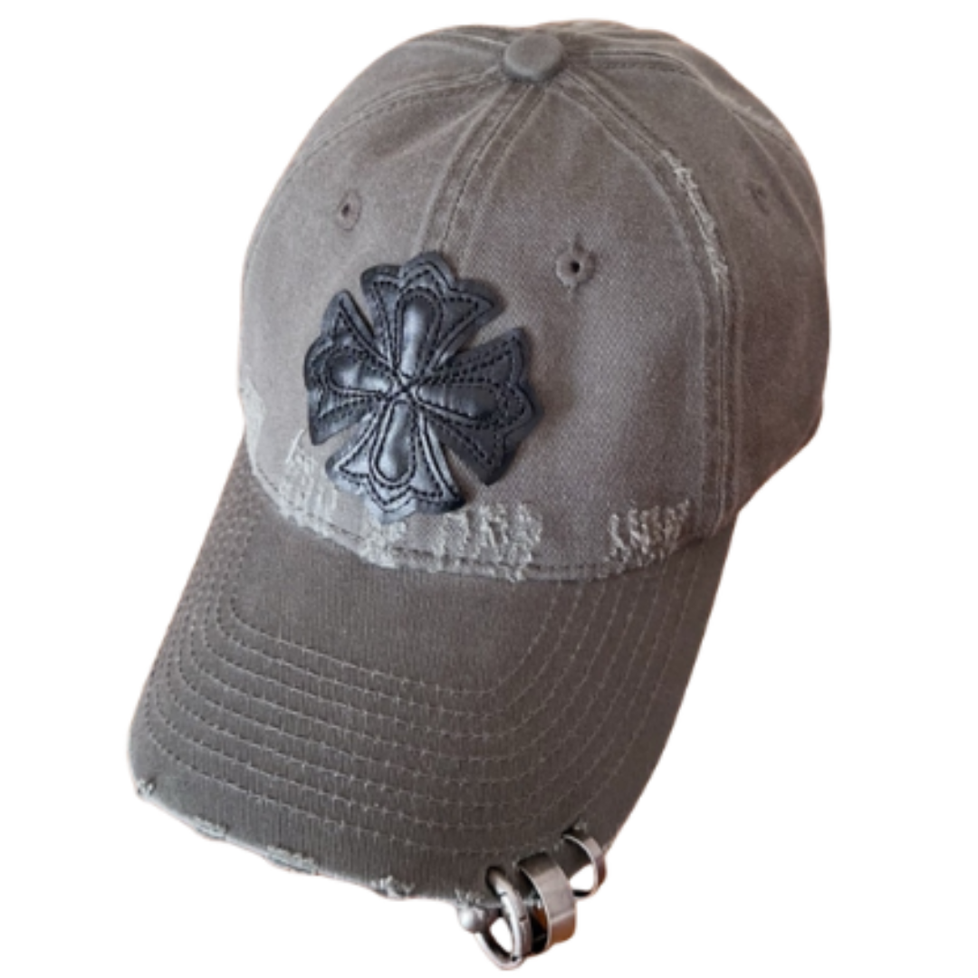 CHROME HEARTS クロスパッチ ダメージキャップ｜4カラー展開 ユニセックス帽子