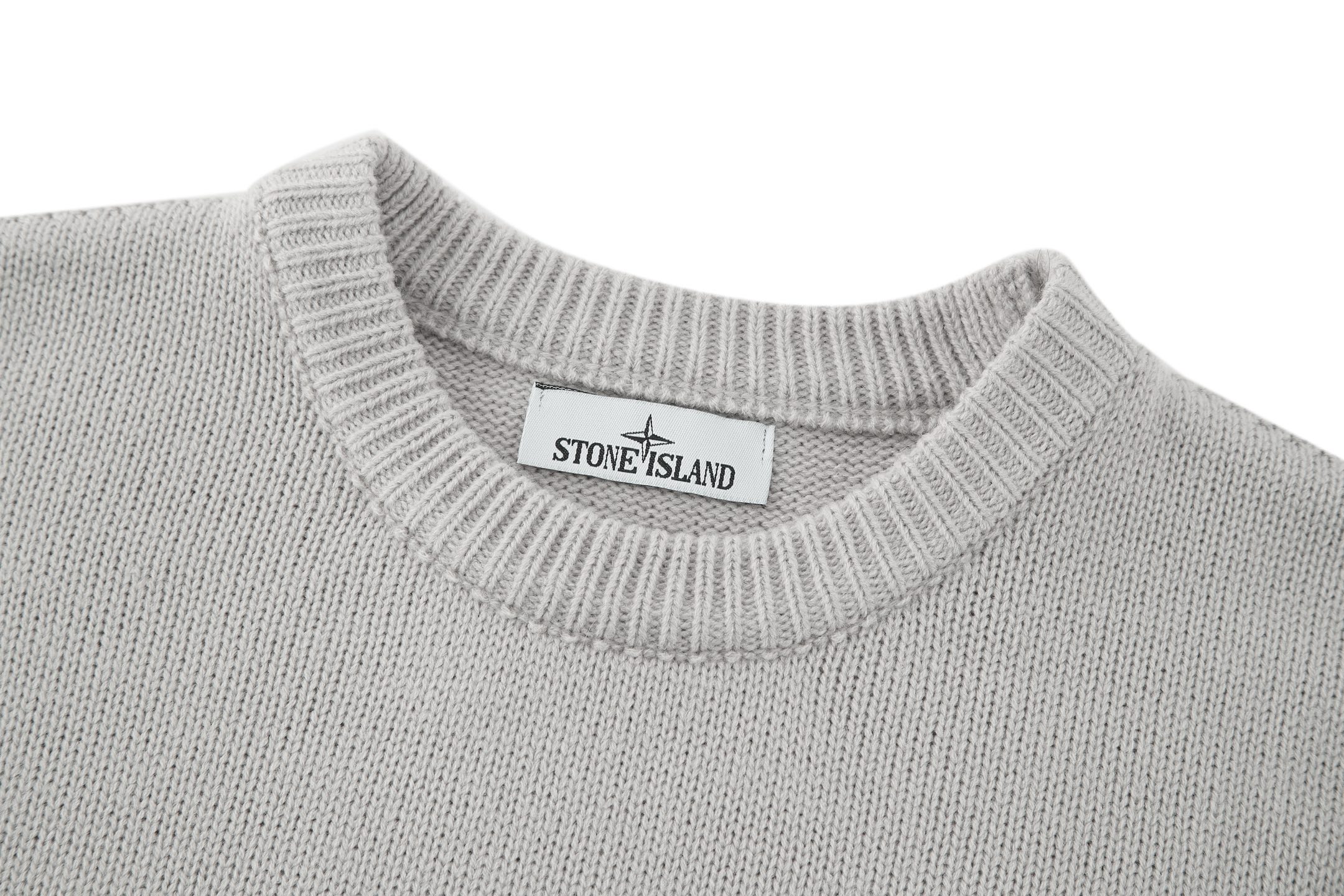 STONE ISLAND（ストーンアイランド）コンパスパッチ クルーネック ニットセーター グレー