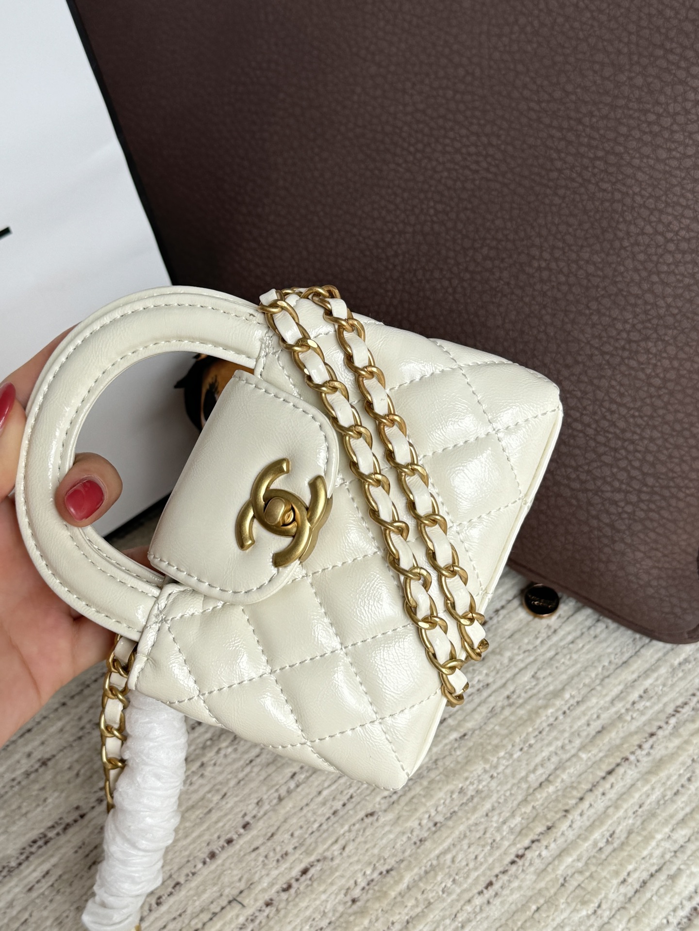CHANEL シャネル 25C Kelly ケリー ミニ ハンドバッグ チェーンバッグ 12cm