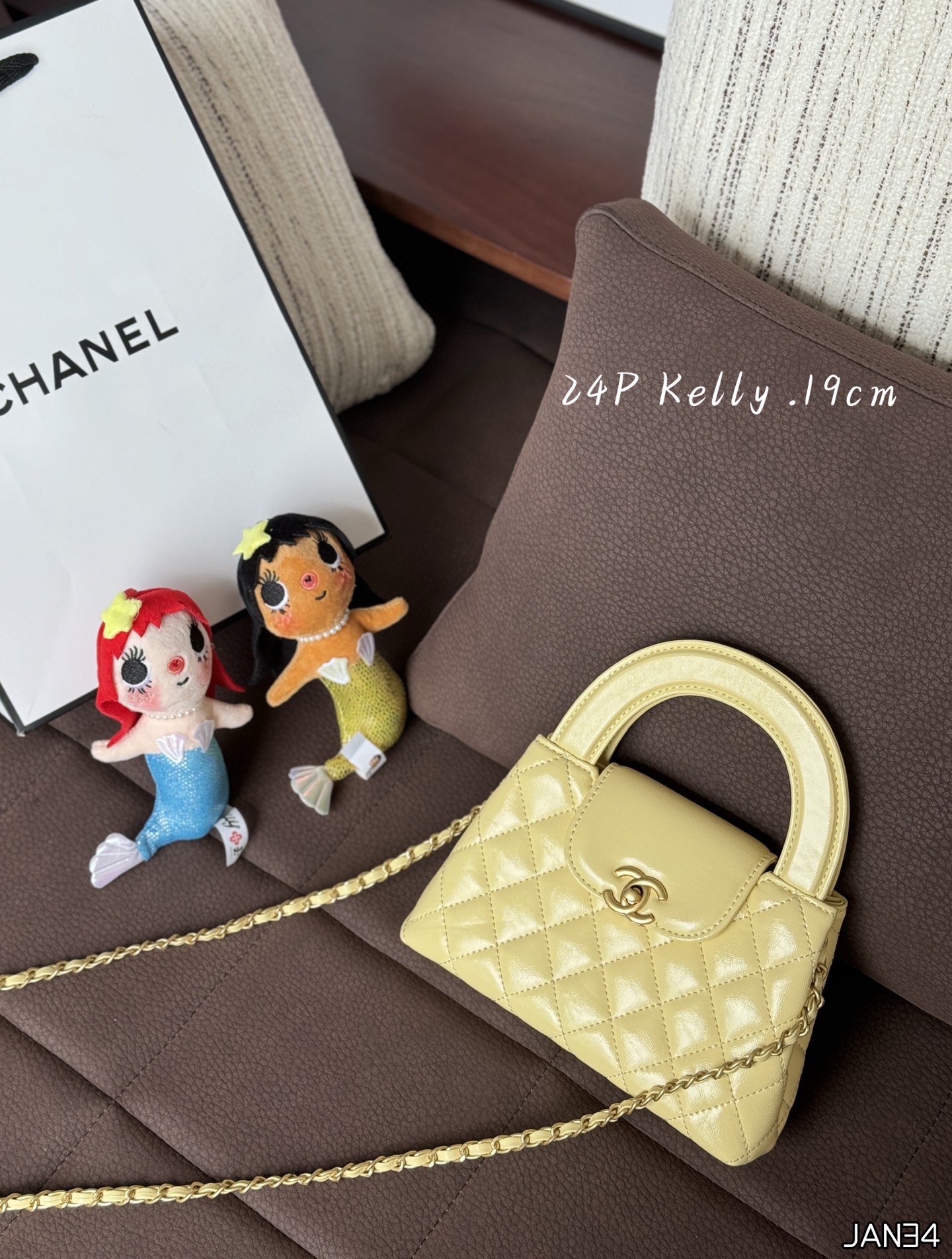 CHANEL 24P ケリーバッグ 19cm チェーンバッグ ハンドバッグ ショルダーバッグ