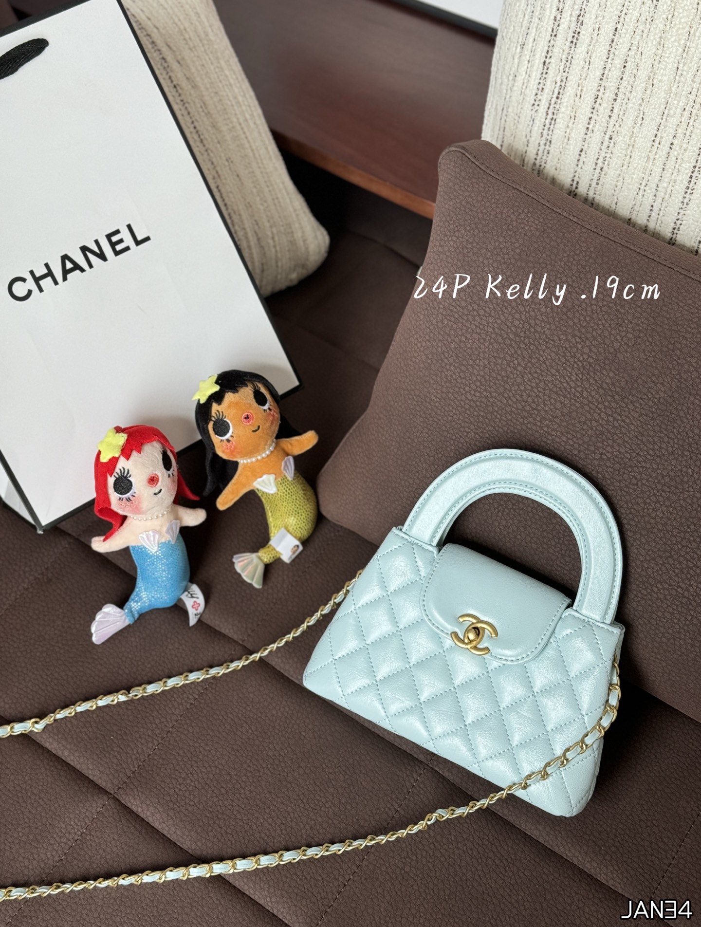 CHANEL 24P ケリーバッグ 19cm チェーンバッグ ハンドバッグ ショルダーバッグ