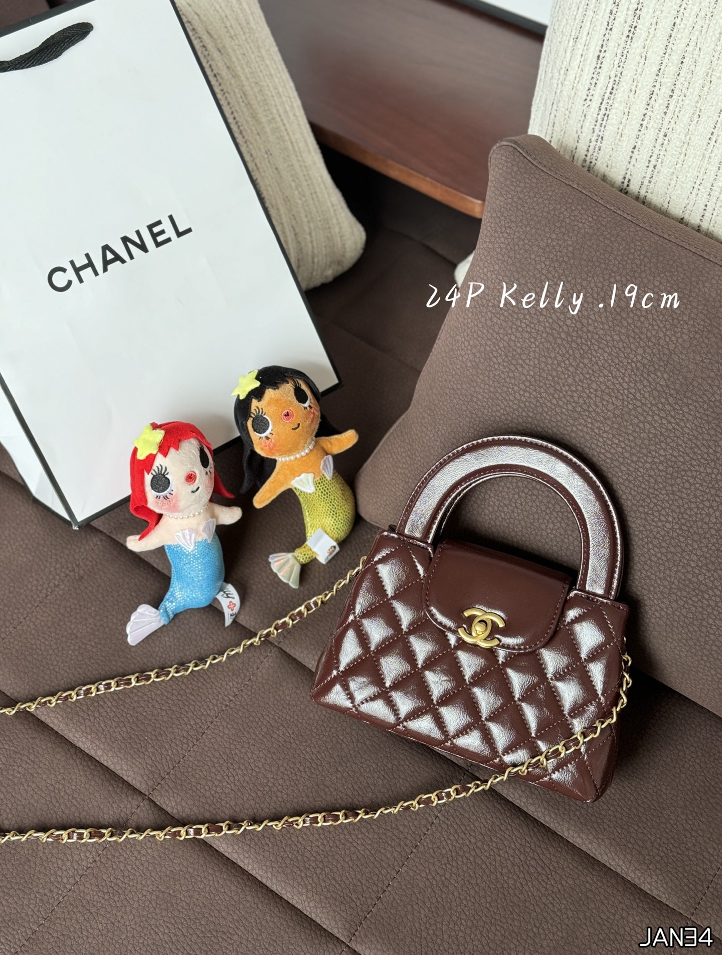 CHANEL 24P ケリーバッグ 19cm チェーンバッグ ハンドバッグ ショルダーバッグ