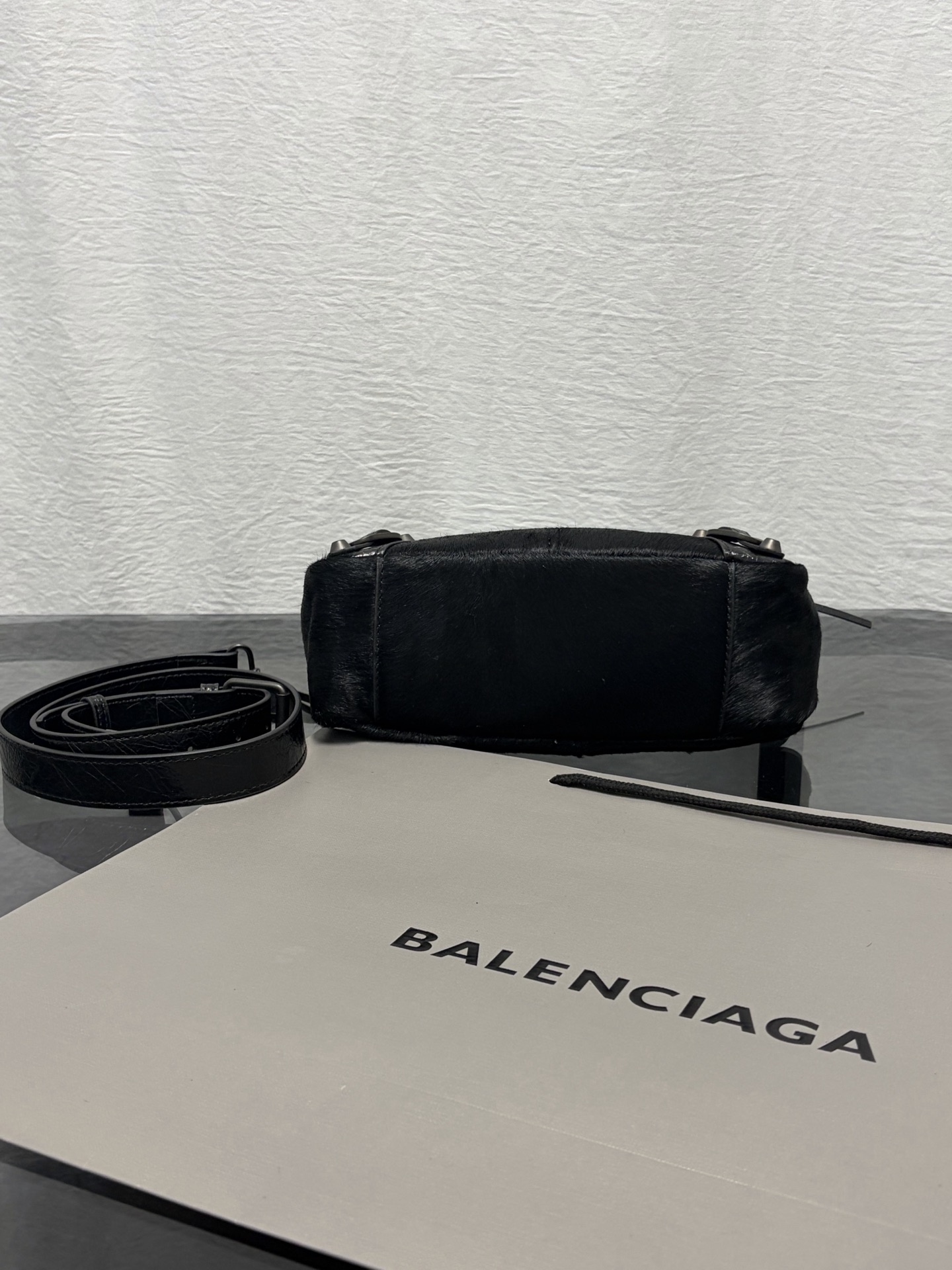 BALENCIAGA Le City ハラコ×カーフレザー ミニショルダーバッグ
