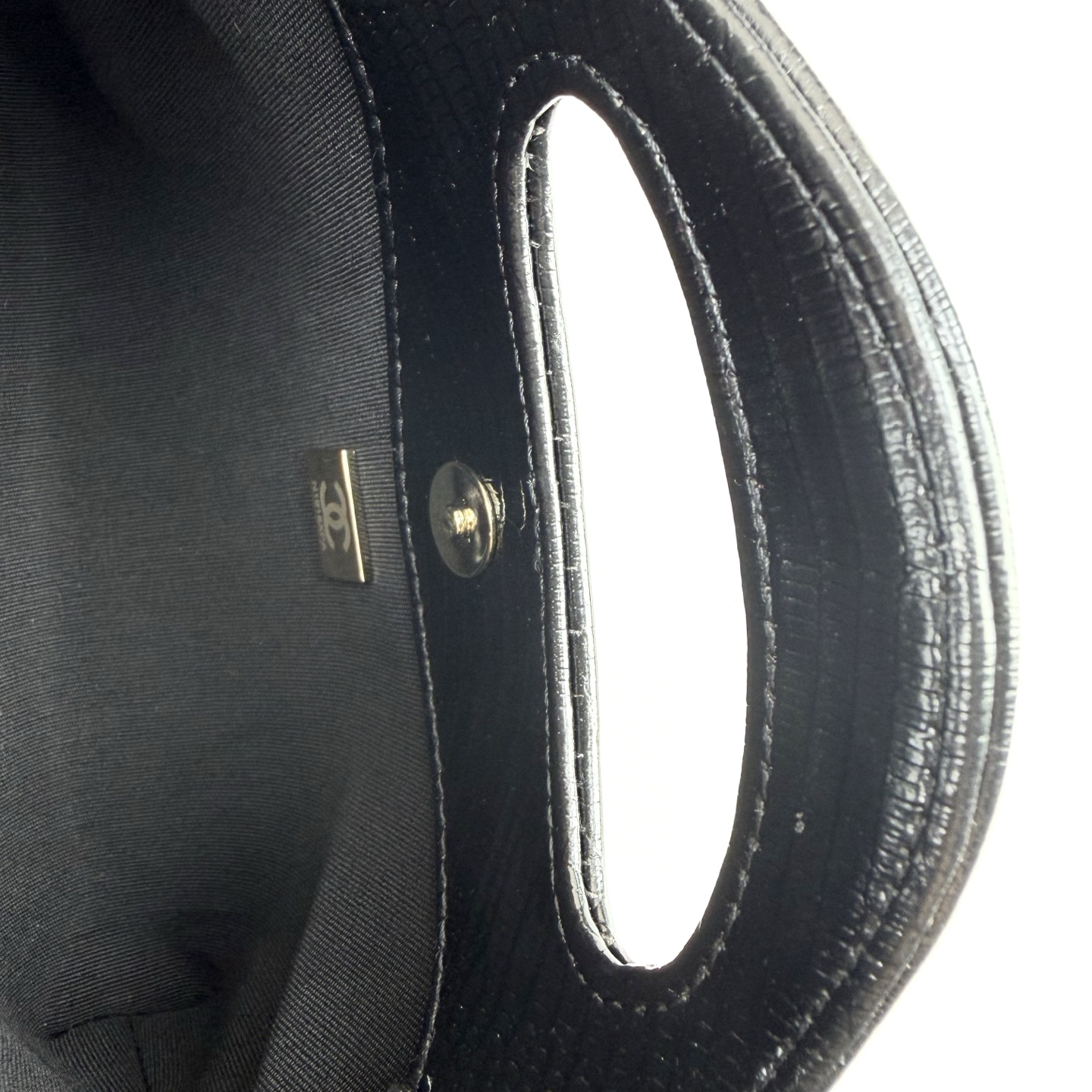 CHANEL 26A Nano 31 バッグ リザード型押し ブラック
