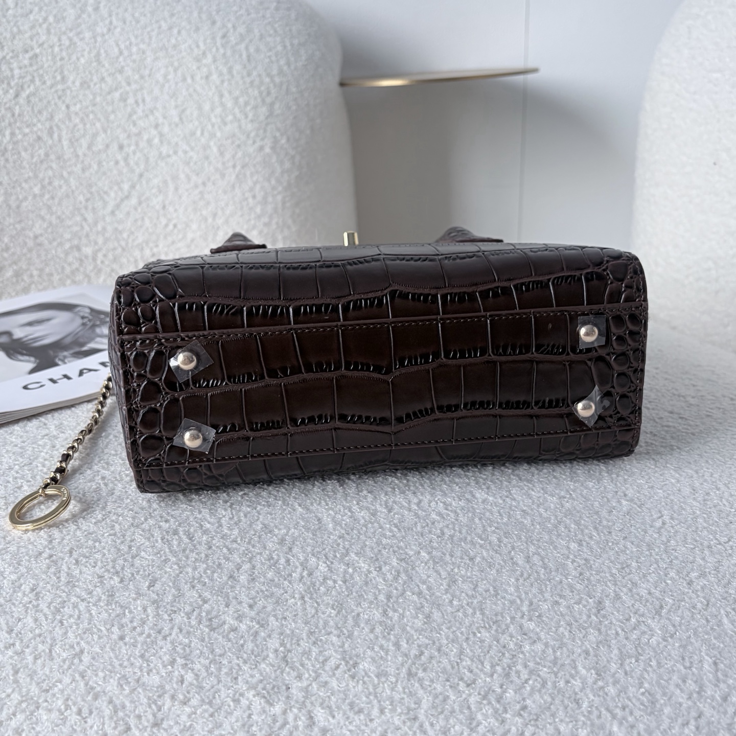 CHANEL 2027春夏 クロコダイル型押し トートバッグ ブラウン