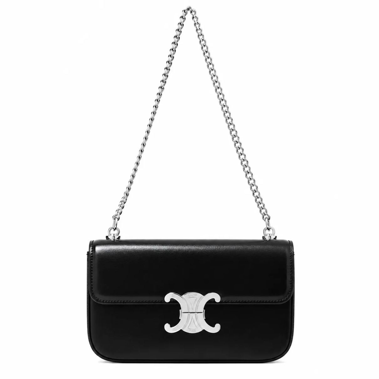 CELINE トリオンフ チェーンショルダーバッグ ブラック レディース 肩掛け 2WAY クラシックバッグ ギフトボックス付き