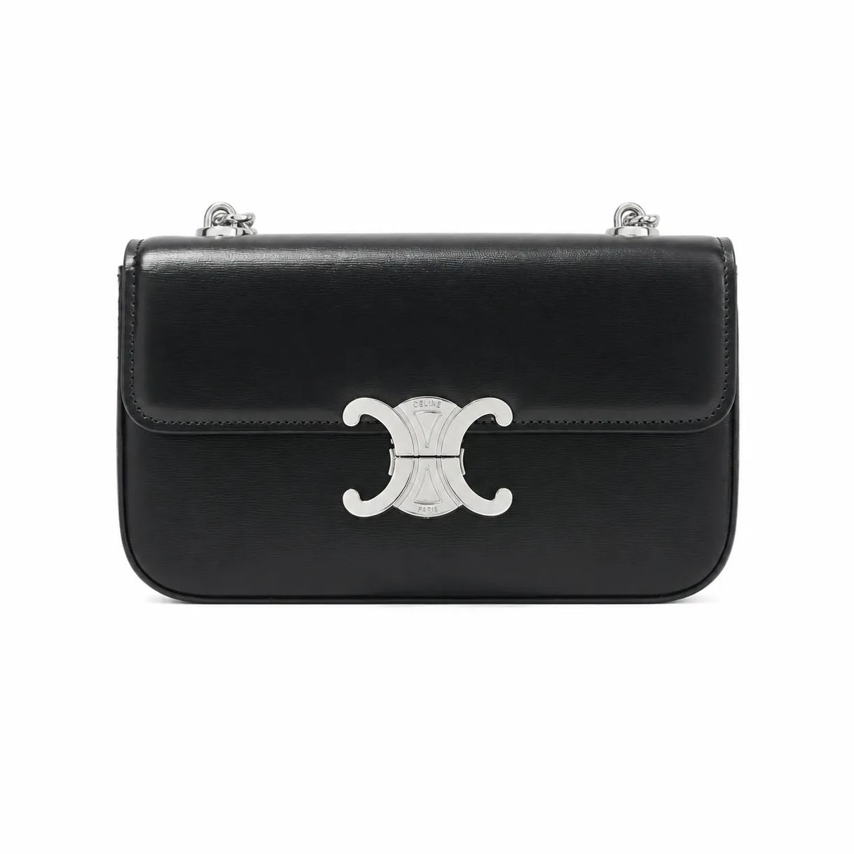 CELINE トリオンフ チェーンショルダーバッグ ブラック レディース 肩掛け 2WAY クラシックバッグ ギフトボックス付き