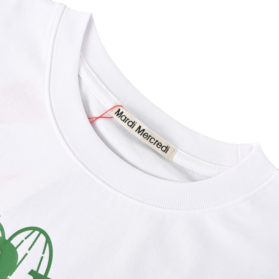 MARDI MERCREDI 韓国風 マルチフラワープリント 半袖Tシャツ ホワイト