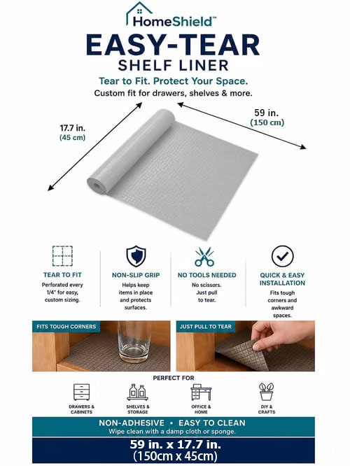 🚨📢 2026 VIRAL HOME HACK: Smart Grid Easy-Tear Shelf Liner Pack — Flash Sale Ends Tonight!