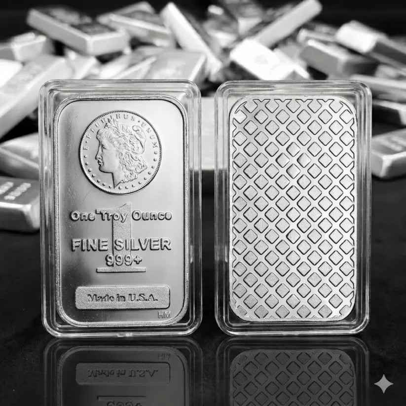 🔥Last Day 49% OFF - Highland Mint 1 oz Morgan Head .999+ Fine Silver Bar