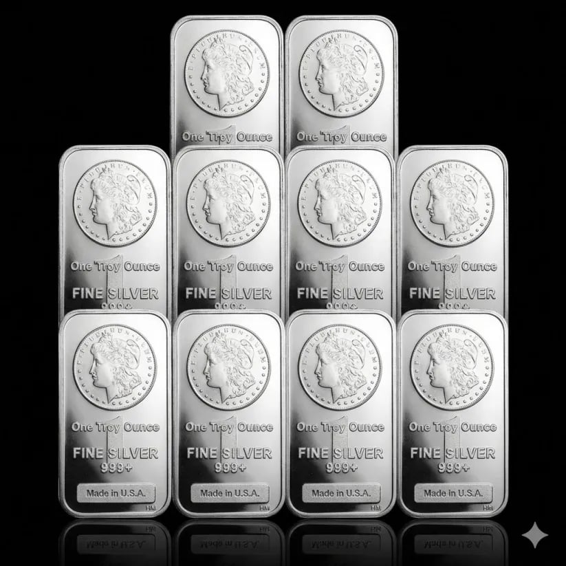 🔥Last Day 49% OFF - Highland Mint 1 oz Morgan Head .999+ Fine Silver Bar