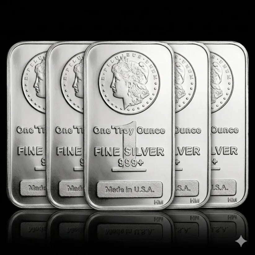 🔥Last Day 49% OFF - Highland Mint 1 oz Morgan Head .999+ Fine Silver Bar