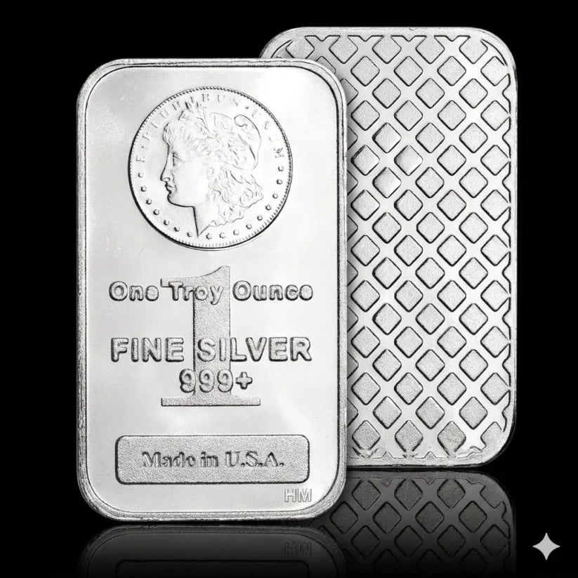 🔥Last Day 49% OFF - Highland Mint 1 oz Morgan Head .999+ Fine Silver Bar