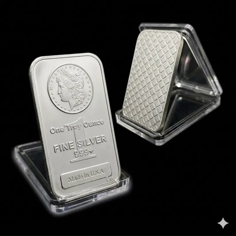 🔥Last Day 49% OFF - Highland Mint 1 oz Morgan Head .999+ Fine Silver Bar