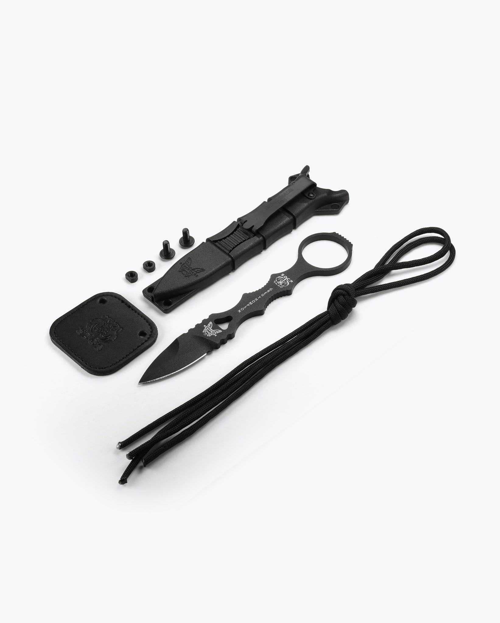 Black Mini SOCP&reg; Dagger Complete Kit - Exploded View with Accessories | Benchmade Knife Co.