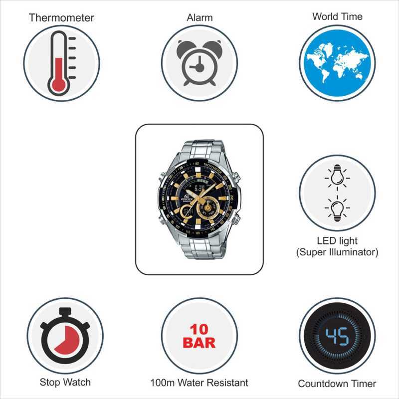 Ex-360 Stylish Golden and Black Dial Analogue watch