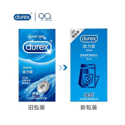 Durex Jeans 多量潤滑活力安全套 - 8片裝-Toys-L 玩巨撚