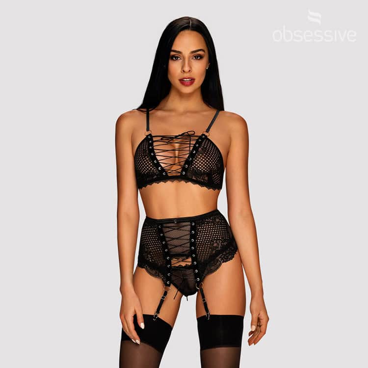 Obsessive 情慾流動蕾絲網布情趣內衣套裝 ( #Basitta )-Toys-L.HK