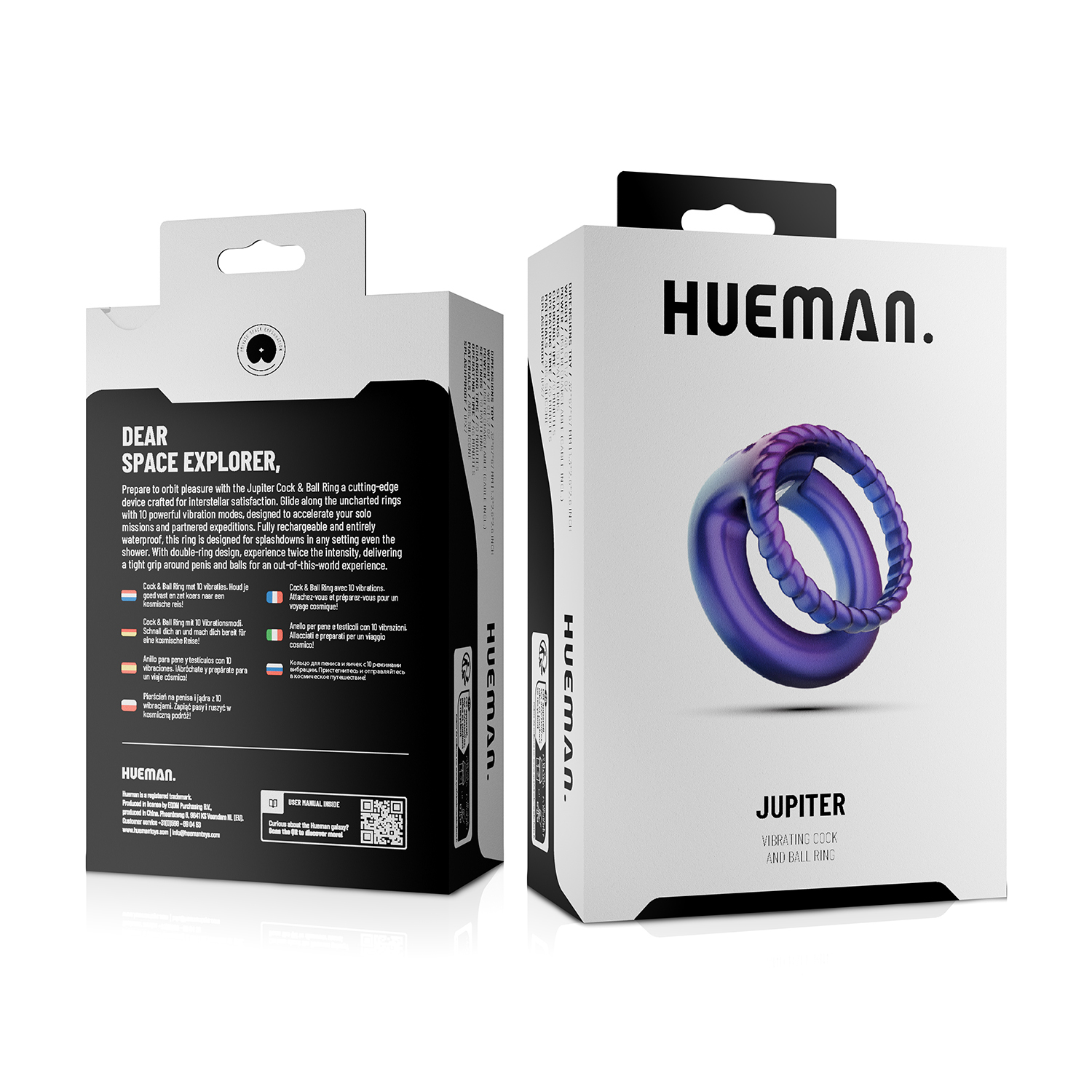 🇳🇱 Hueman 木星雙環震動鎖精持久環-Toys-L 玩巨撚