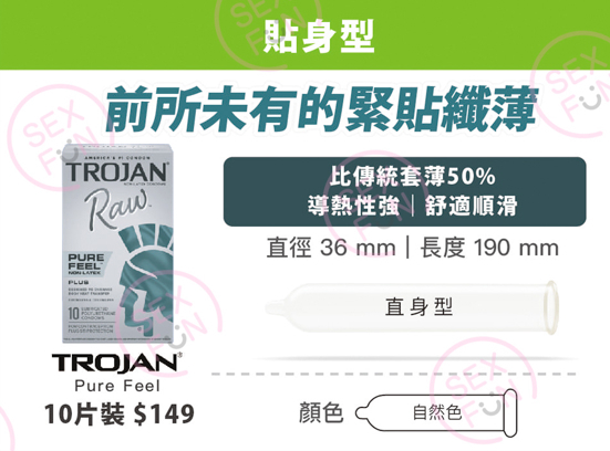 🇺🇸 Trojan Raw 纖薄傳熱安全套 - 10片-Toys-L 玩巨撚