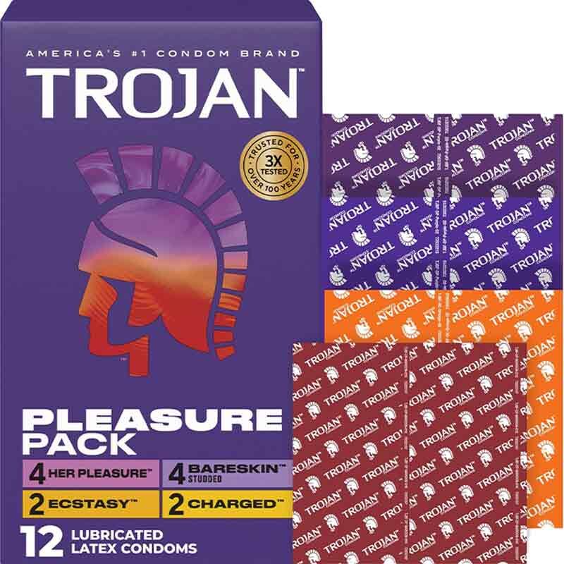 🇺🇸 Trojan Pleasure Pack 刺激凸紋雜錦安全套 - 12片-Toys-L.HK