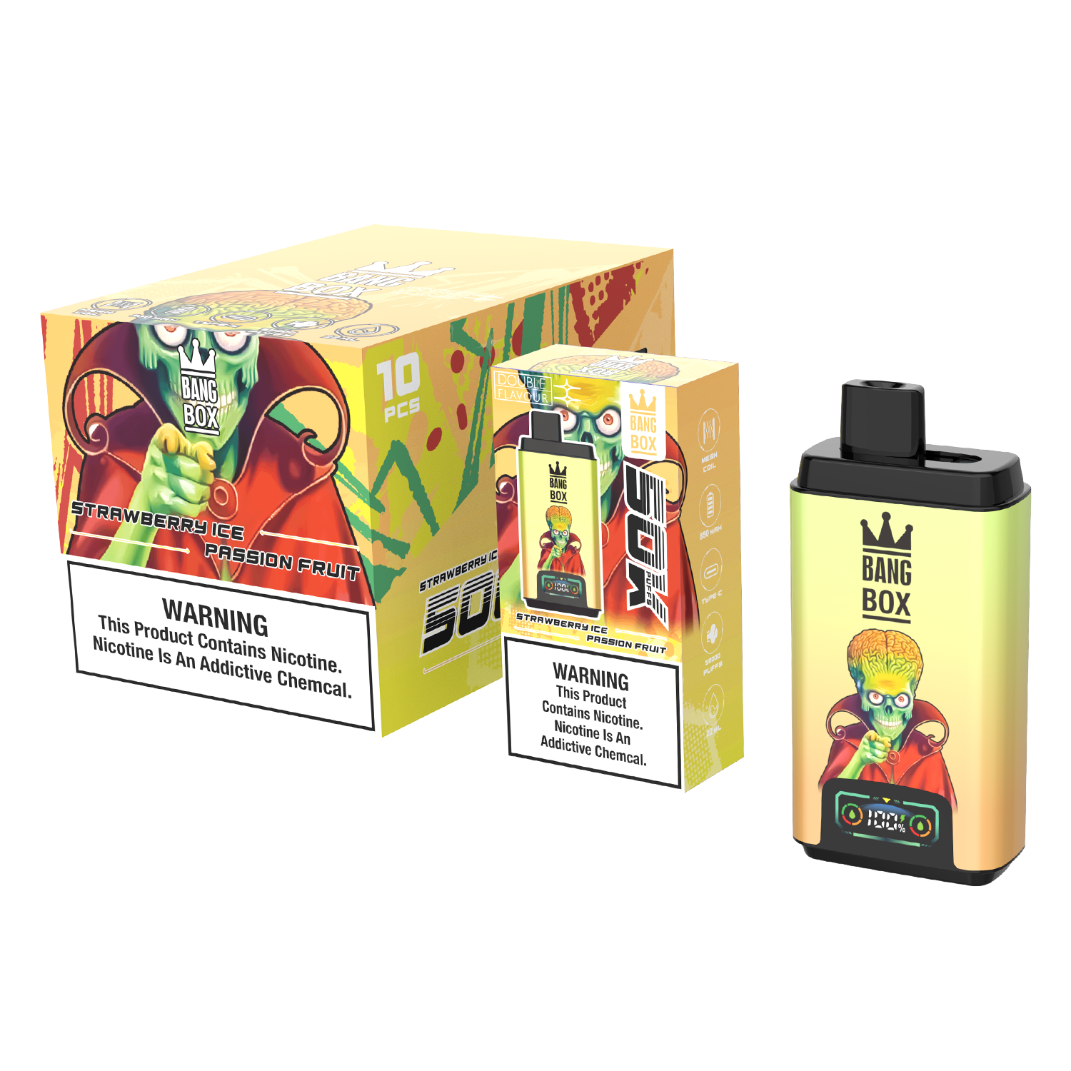 BANG BOX 50000 Puffs Double Flavor Disposable Vape-Strawberry Ice & Passion Fruit