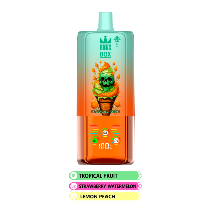 BANG BOX 80000 Puffs 3 in1 Flavor Disposable Vape - Tropical Fruit & Strawberry Watermelon & Lemon Peach