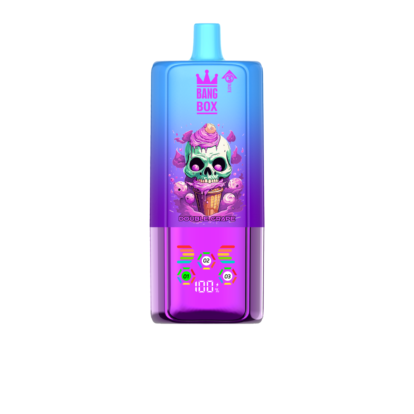 BANG BOX 80000 Puffs 3 in1 Flavor Disposable Vape - Double Grape + Strawberry Mango + Blueberry Sour Raspberry Ice