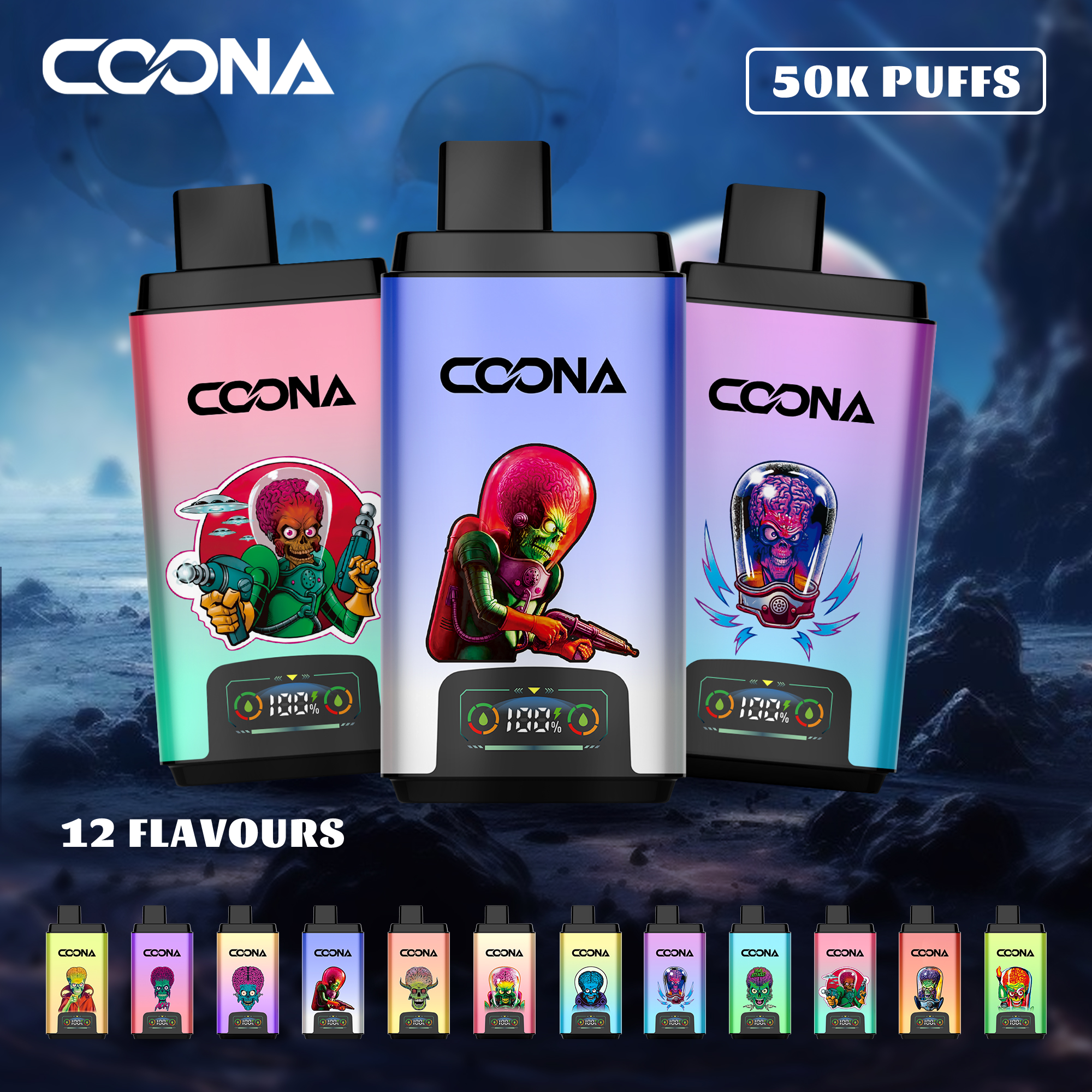 COONA 50000パフ ダブルフレーバー使い捨てVAPE