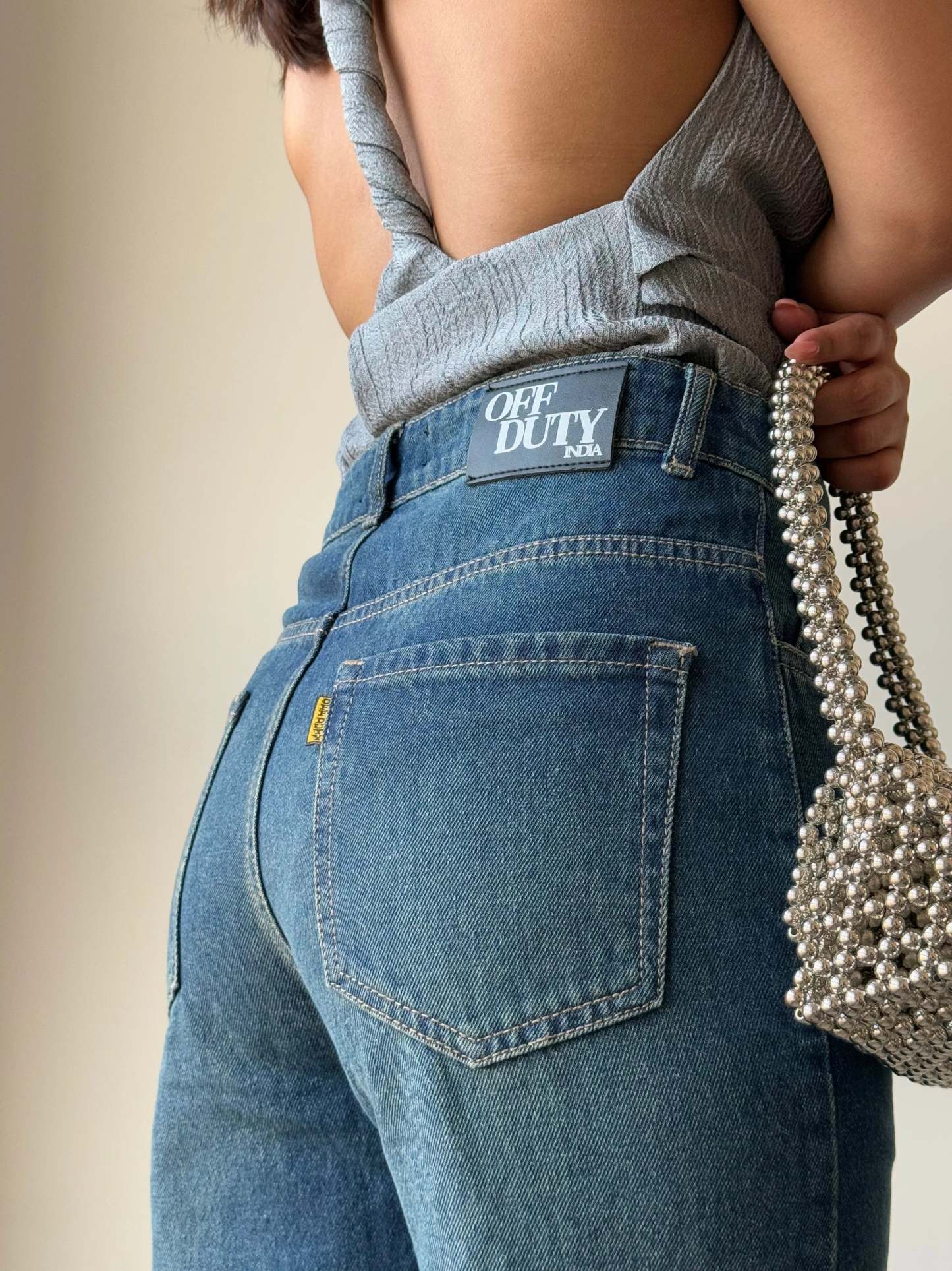 Aged Rust Blue Loose Straight Fit Jeans - trueweaver.in