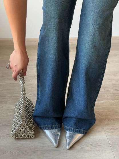 Aged Rust Blue Loose Straight Fit Jeans - trueweaver.in