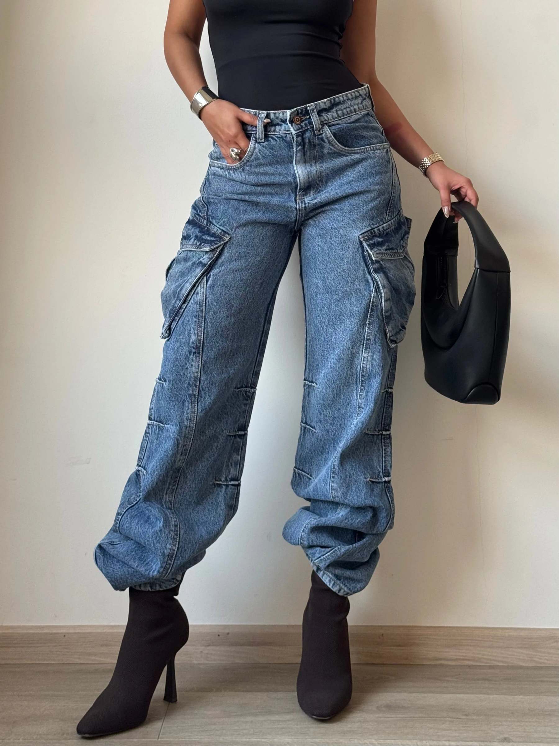 All Out Flare Cargo Unisex Jeans - trueweaver.in