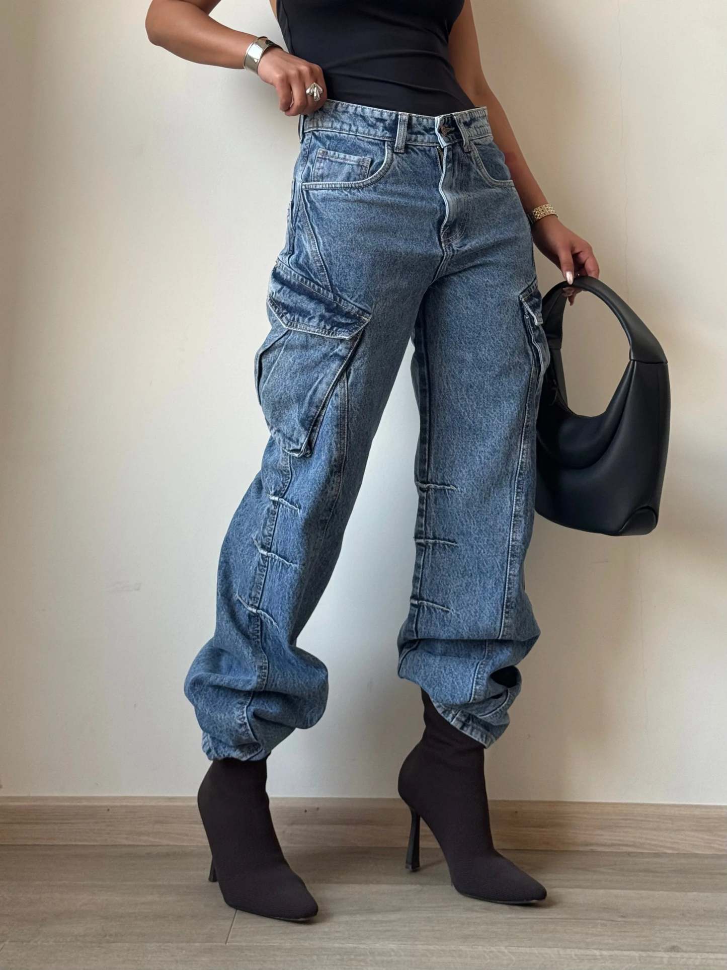 All Out Flare Cargo Unisex Jeans - trueweaver.in