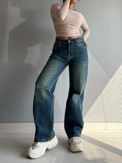 90's Blue Ripped Baggy fit Jeans - trueweaver.in