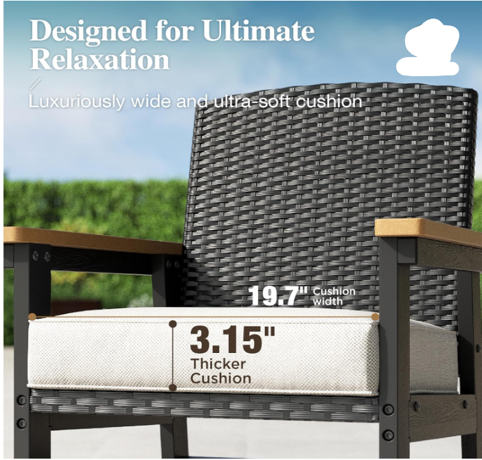 Patio Table and Chairs Set 7-Piece