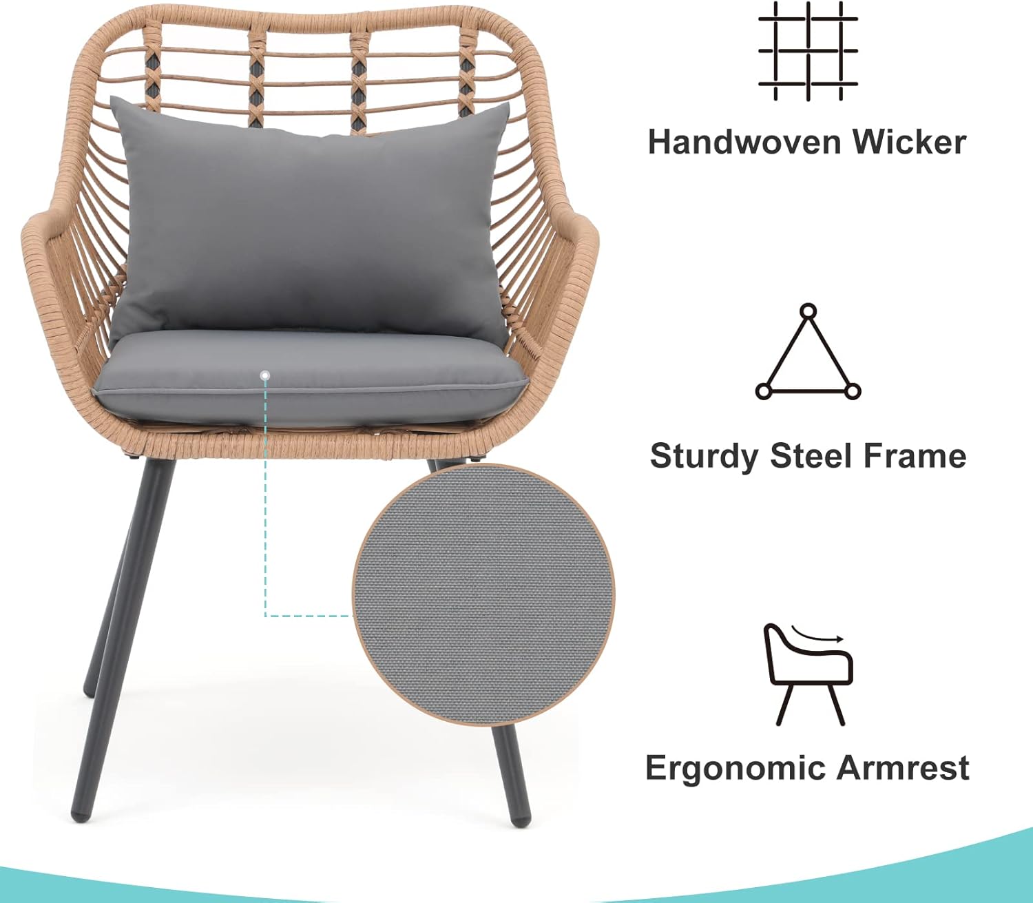 3 Piece Patio Bistro Set