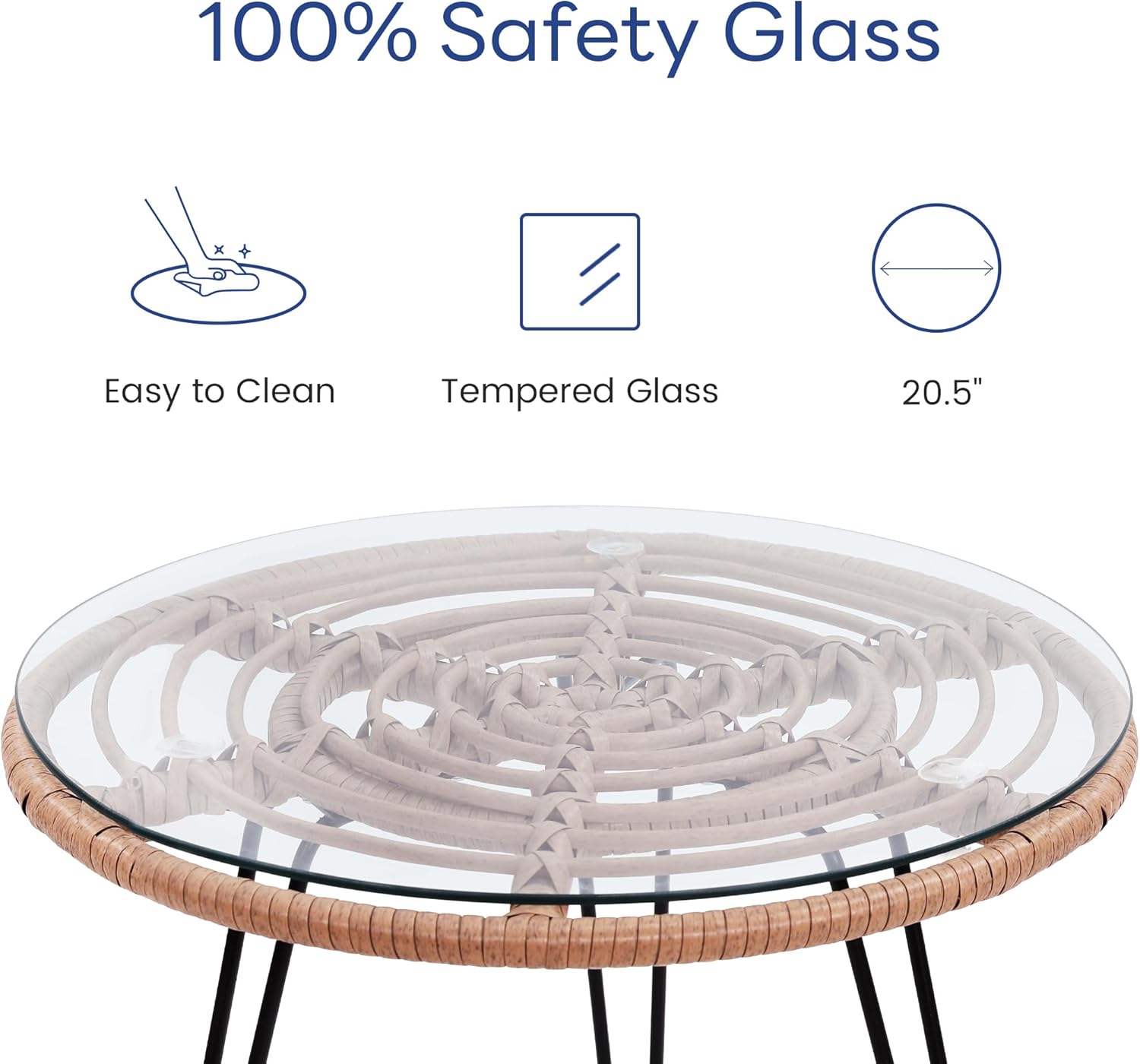 3 Piece Wicker Patio Bistro Furniture Set