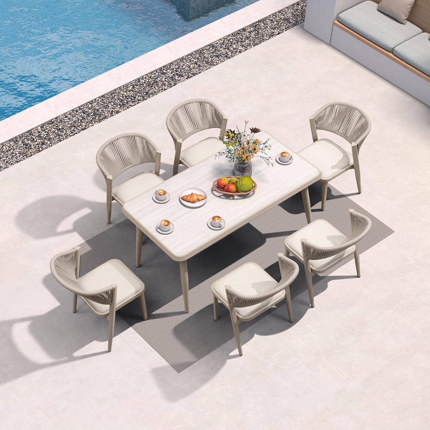 7 Pieces Outdoor Dining Set 