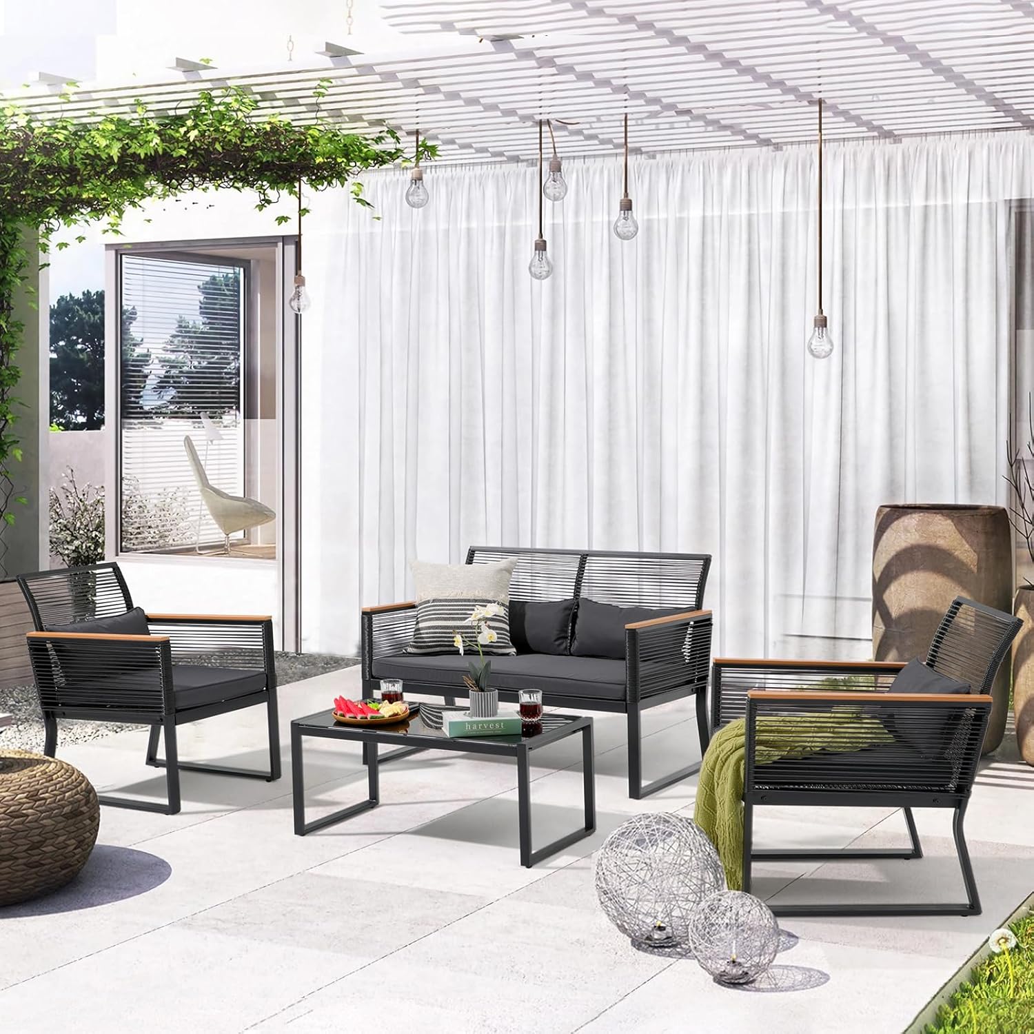 4 Piece Patio Furniture Set