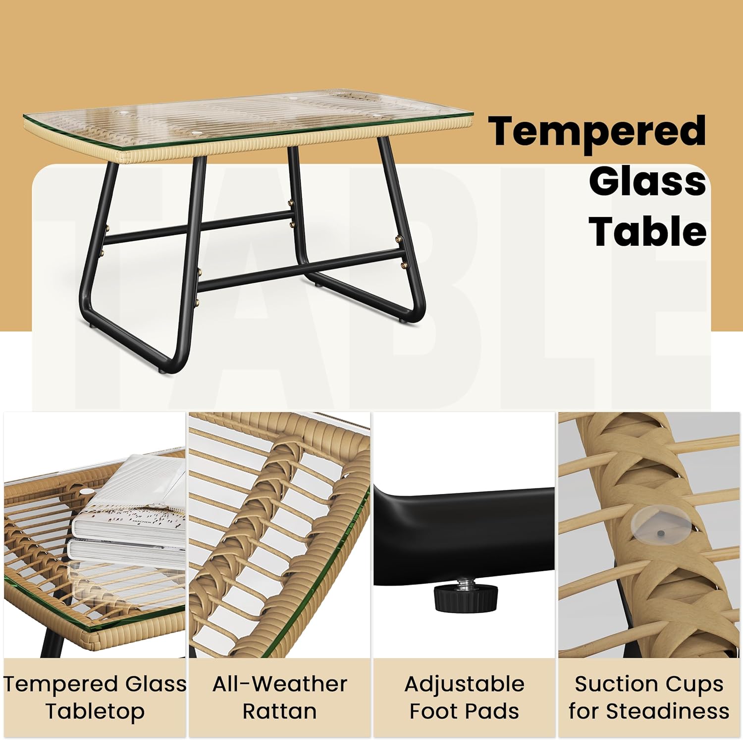  4 Piece Patio Furniture Set