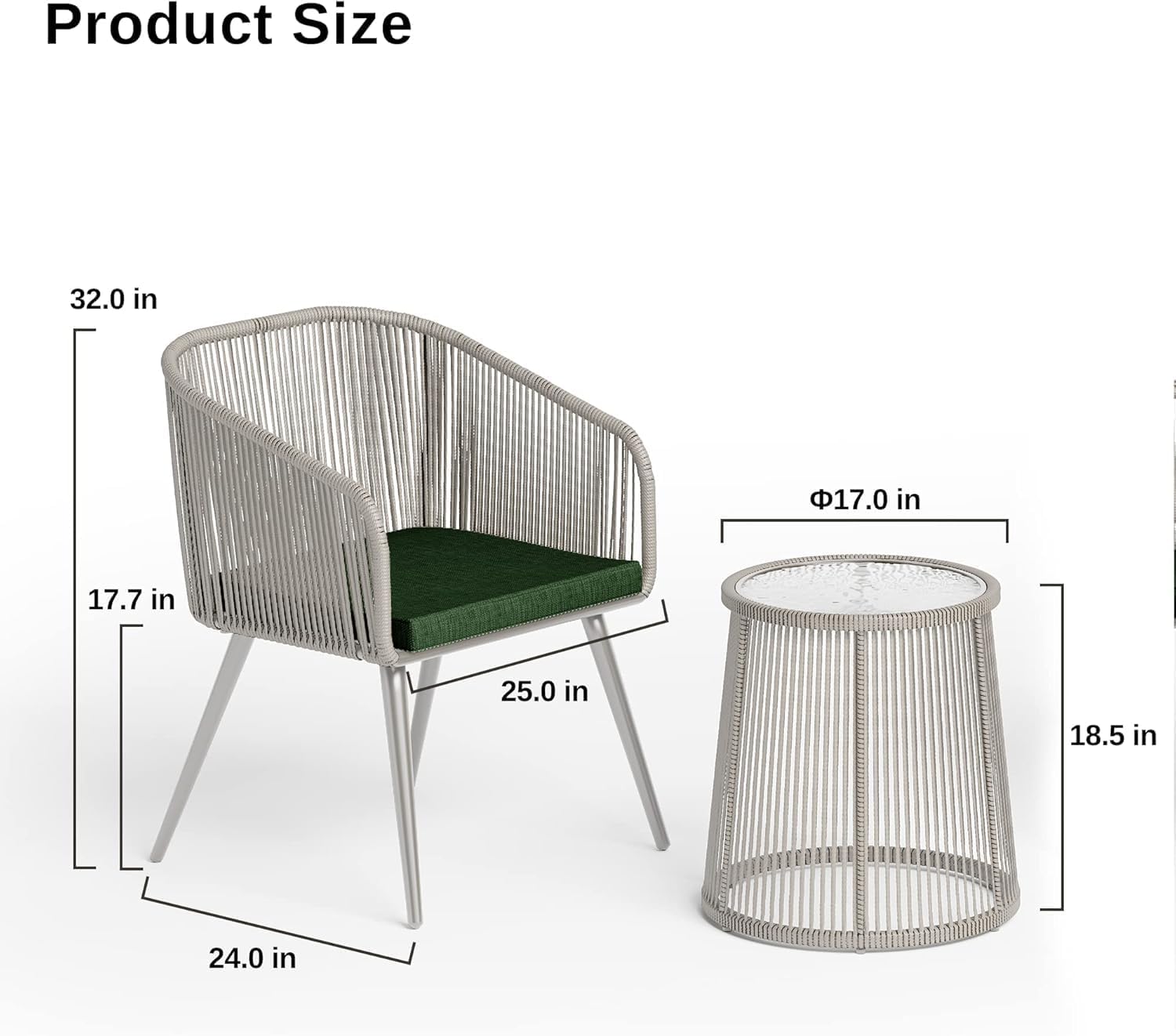 3-Piece Patio Bistro Set