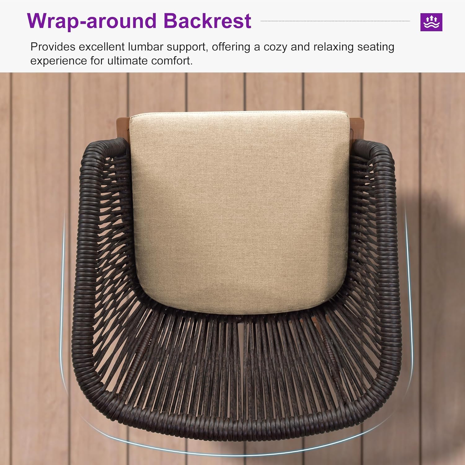 2 Pieces Outdoor Dining Chair