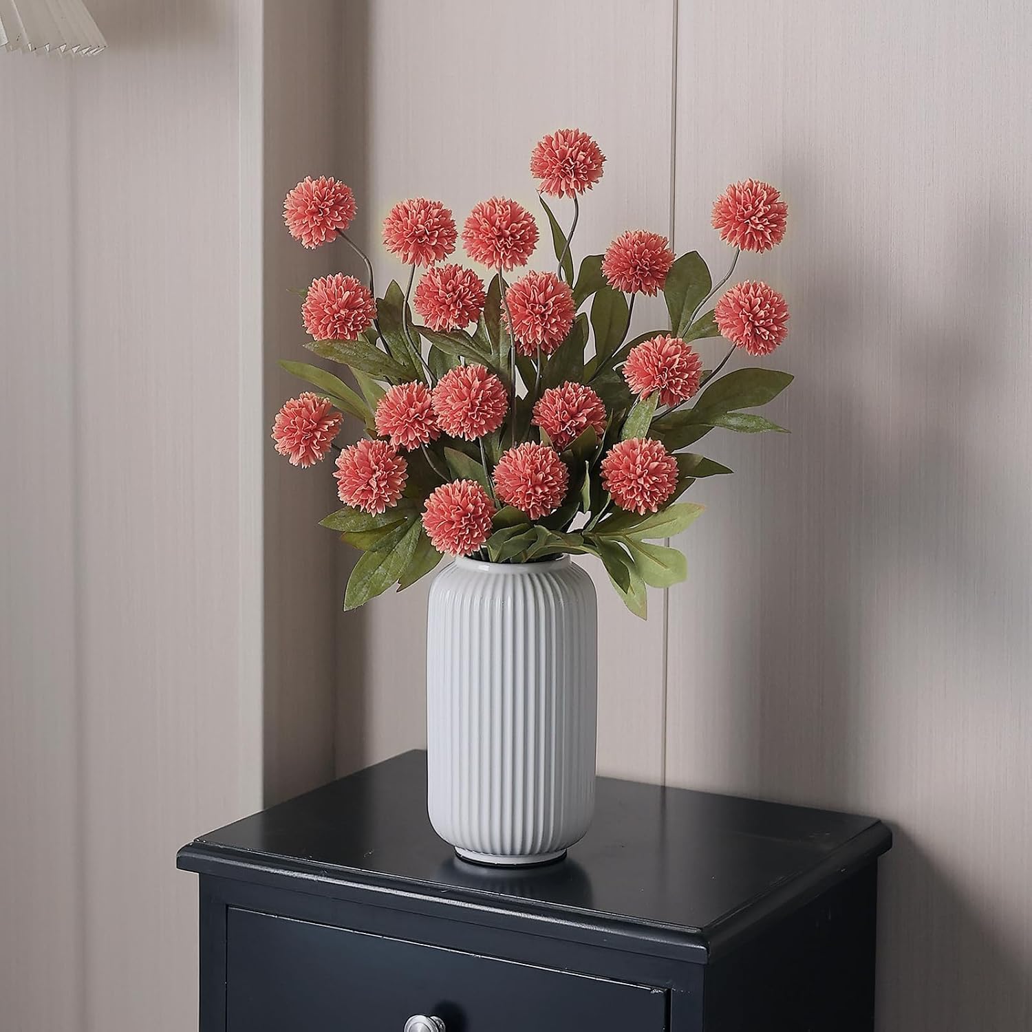 6 Pcs 27"Artificial Pompon Mum Silk Flower Stems for Vase (Dusty Pink) | Bulk Fake Chrysanth Branches Faux Silk Flowers, for DIY Bouquet Centerpieces