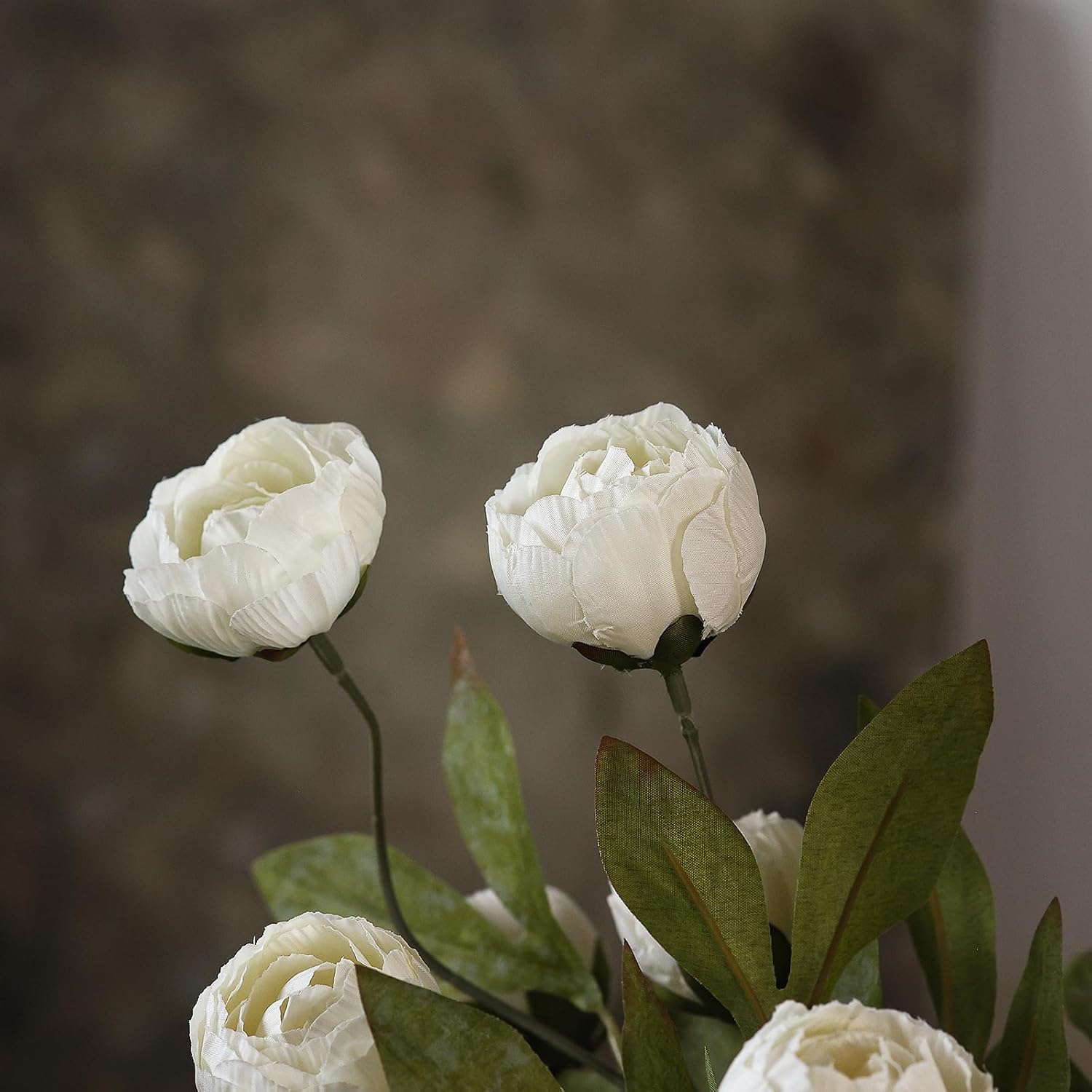 6 Pcs 27" Faux Silk Peony Artificial Flowers Stems for Vase (Cream) | Bulk Fake Peonies Branches with Stems, for DIY Bouquet Table Centerpieces Wedding Fillers Arrangements Shower Home Decoration