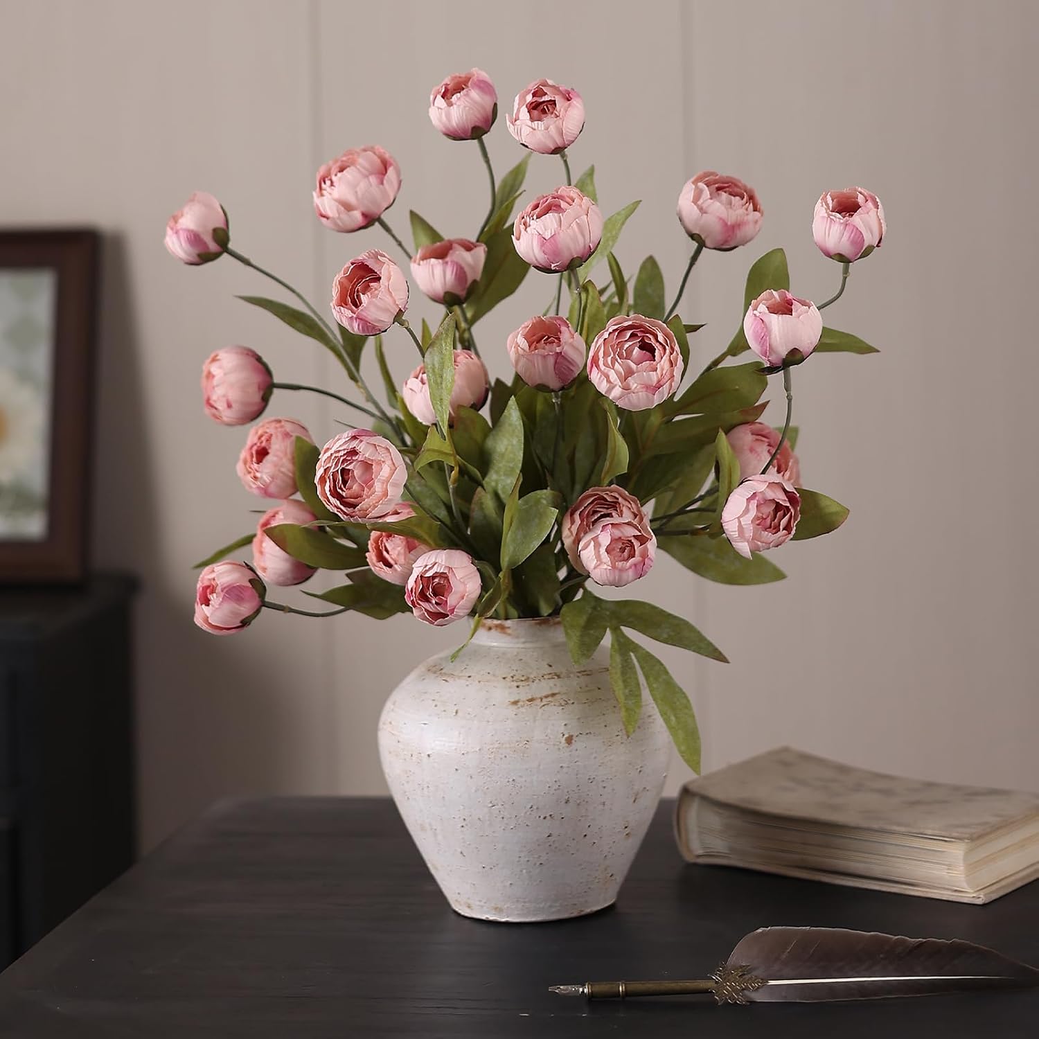 12 Pcs 27" Faux Silk Peony Artificial Flowers Stems for Vase | Bulk Fake Peonies Branches with Stems, for DIY Bouquet Table Centerpieces Wedding Fillers Arrangements Shower Home Decoration