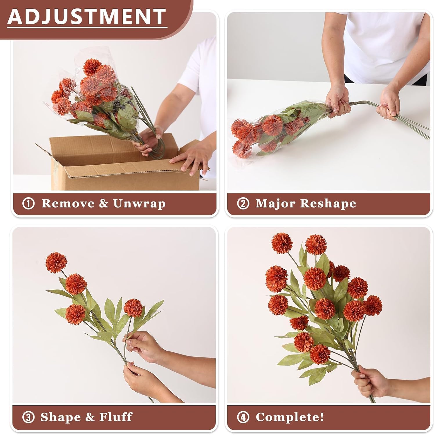 12 Pcs 27"Artificial Fall Pompon Mum Flower Stems for Vase | Bulk Fake Chrysanth Branches Faux Silk Flowers, for DIY Bouquet Centerpieces Wedding Filler Arrangements Shower Autumn Decor